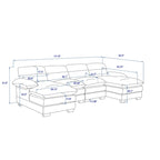 U-shaped profile sofa, including two single seats and two chaise, modular sofa, Chenille sofa
