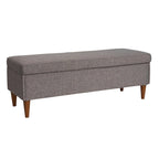 Atley Upholstered Bench with Storage and Solid Wood Legs