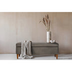 Atley Upholstered Bench with Storage and Solid Wood Legs