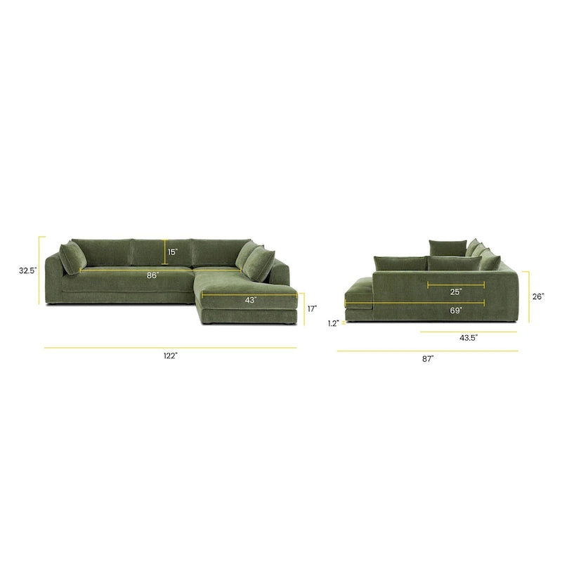 Poly and Bark Marcel Corner Sectional