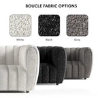 Furniture of America Lucinda Modern Vertical Channel Tufted Boucle Accent Sofa Couch with Wooden Legs