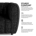 Furniture of America Lucinda Modern Vertical Channel Tufted Boucle Accent Sofa Couch with Wooden Legs