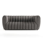 Furniture of America Lucinda Modern Vertical Channel Tufted Boucle Accent Sofa Couch with Wooden Legs