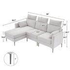 89 Chenille Sectional Sofa Couch With Extra Wide Chaise For Livingroom