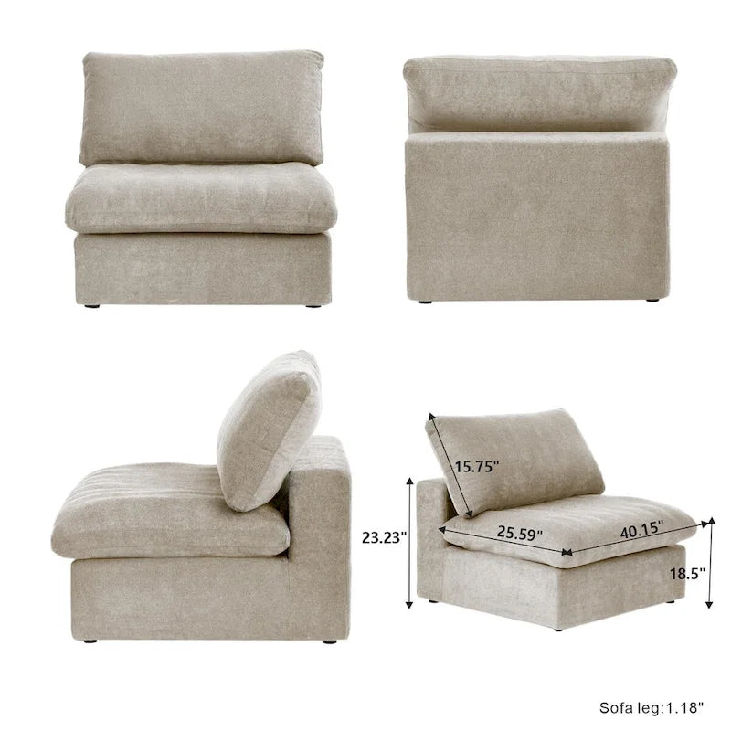 Cloud Modular Sectional Sofa,Down Filled Comfort Sofa Couch for Living Room