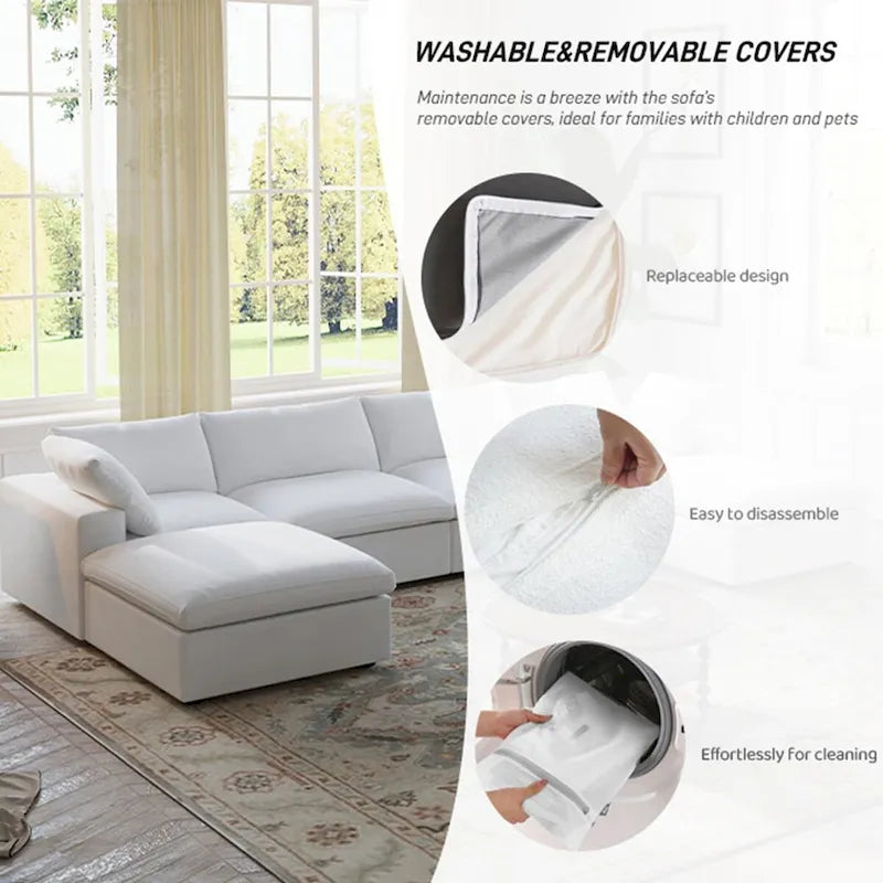 Cloud Modular Sectional Sofa,Down Filled Comfort Sofa Couch for Living Room