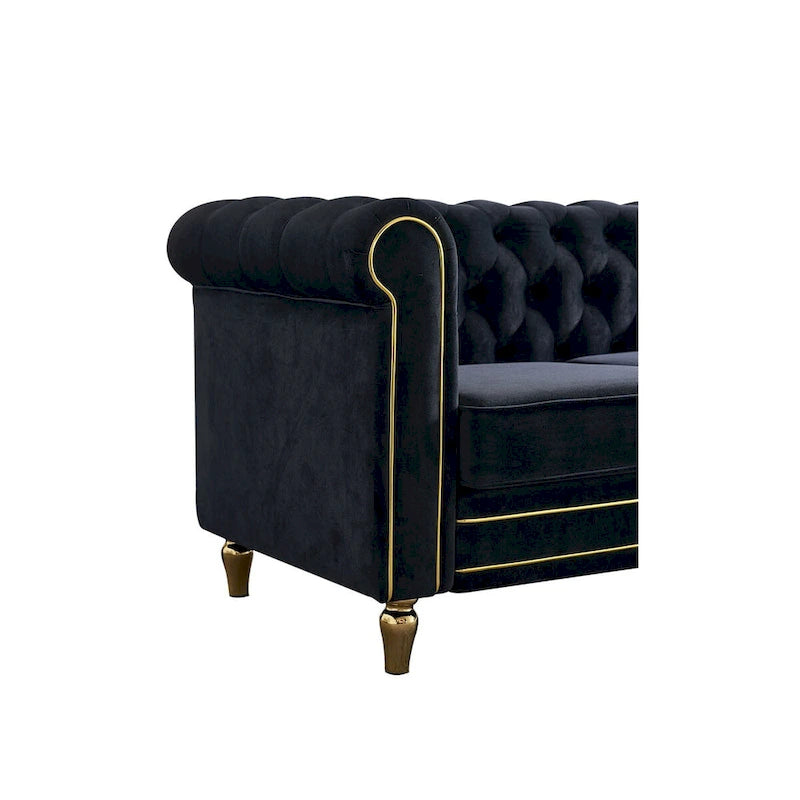 Modern Style Velvet Sofa 84.65 inch for Living Room
