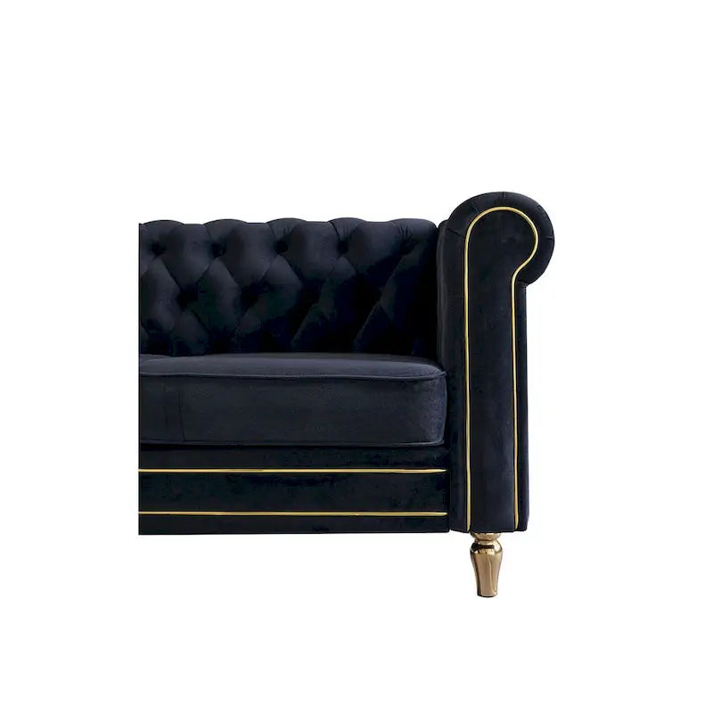 Modern Style Velvet Sofa 84.65 inch for Living Room