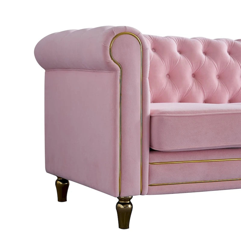 Modern Style Velvet Sofa 84.65 inch for Living Room