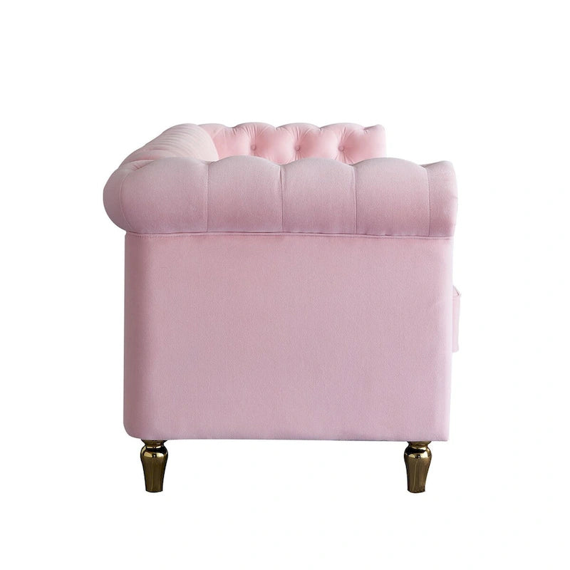Modern Style Velvet Sofa 84.65 inch for Living Room