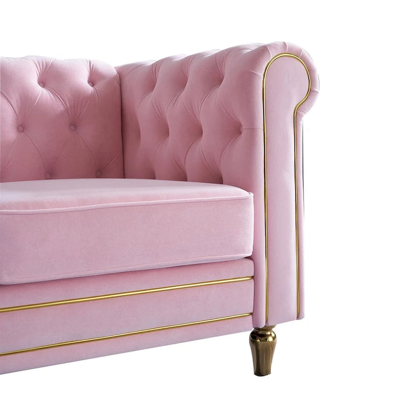 Modern Style Velvet Sofa 84.65 inch for Living Room