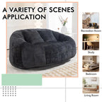 HOMEFUN Chenille Upholstered Durable Comfort Lounger High Back Bean Bag Loveseat Sofa