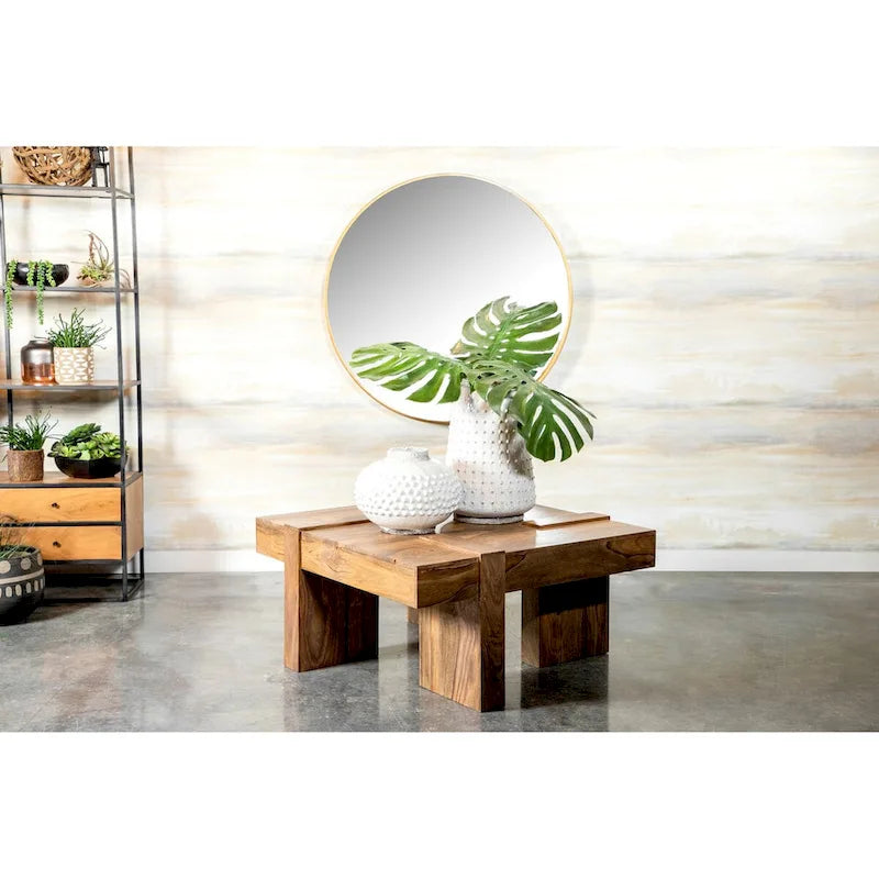 Kuboloa Natural Sheesham Wooden Square Coffee Table