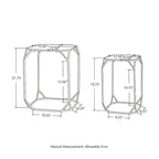 Glitzhome Set of 2 Glam Glass Modern Side Table Sofa Table