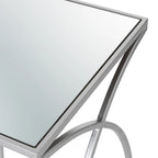 Glitzhome Set of 2 Glam Glass Modern Side Table Sofa Table