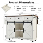 Farmhouse Kitchen Island Cart with Wheels, Power Outlet