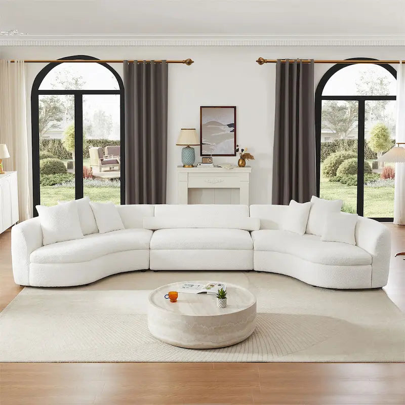 Oversized Modern 3 Pieces Upholstered Sofa