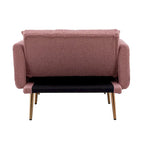 62 L Chaise Lounge Indoor, Modern Teddy Fabric Sleeper Chair Bed for Living Room, Convertible Lounge Chair with Iron Legs