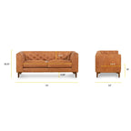 Poly & Bark Essex 74 Apartment Sofa - Full Grain Genuine Italian Leather