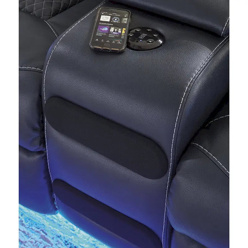 Signature Design by Ashley Fyne-Dyme Power Reclining Loveseat with Console - 74W x 43D x 43H