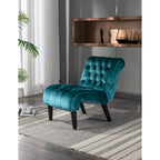 Velvet Armless Accent Chair, Button Tufted Slipper Chair, Side Chair, Lounge Chair