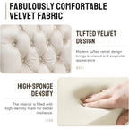 Velvet Armless Accent Chair, Button Tufted Slipper Chair, Side Chair, Lounge Chair