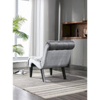 Velvet Armless Accent Chair, Button Tufted Slipper Chair, Side Chair, Lounge Chair