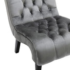 Velvet Armless Accent Chair, Button Tufted Slipper Chair, Side Chair, Lounge Chair