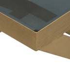 Sagebrook Home Modern Glam 20 Metal and Glass Gold and Black Side Accent Table - 22 x 22 x 20