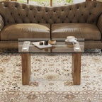 Modern minimalist transparent tempered glass coffee table