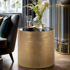 Sagebrook Home Modern Glam Wood Round Glass Coffee and End Table