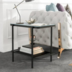 Puetz Contemporary White Glass Top 3-Piece Coffee Table Set by Furniture of America