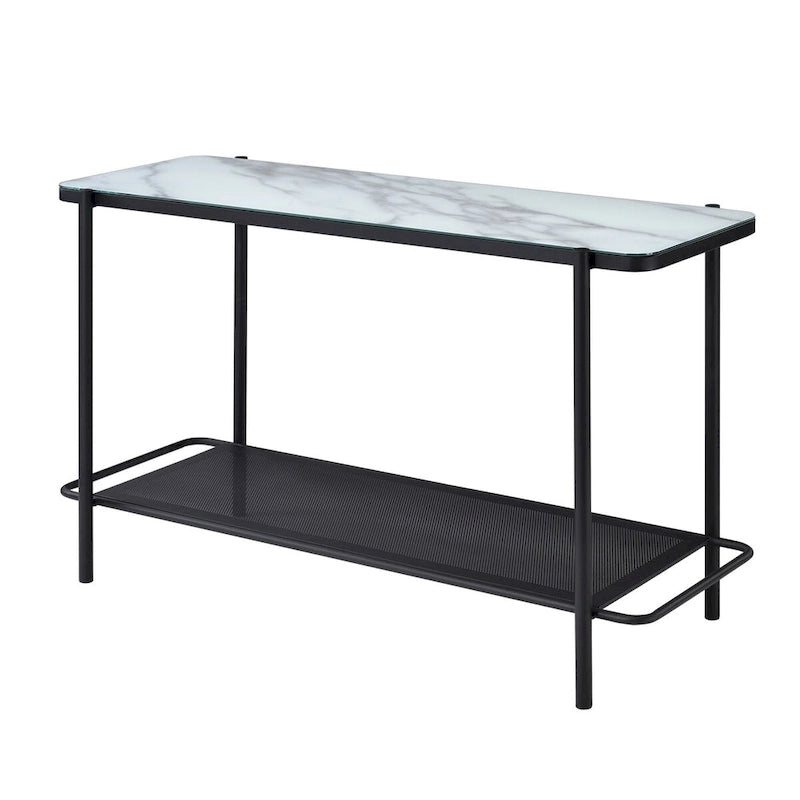 Puetz Contemporary White Glass Top 3-Piece Coffee Table Set by Furniture of America
