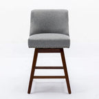 Counter Height Swivel Barstools, 26 H Seat Height Upholstered Bar Stools Set of 2, Fabric
