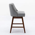 Counter Height Swivel Barstools, 26 H Seat Height Upholstered Bar Stools Set of 2, Fabric