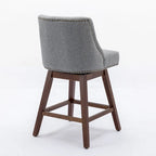 Counter Height Swivel Barstools, 26 H Seat Height Upholstered Bar Stools Set of 2, Fabric