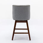 Counter Height Swivel Barstools, 26 H Seat Height Upholstered Bar Stools Set of 2, Fabric