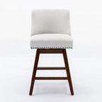 Counter Height Swivel Barstools, 26 H Seat Height Upholstered Bar Stools Set of 2, Fabric
