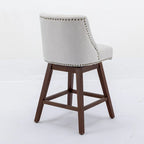 Counter Height Swivel Barstools, 26 H Seat Height Upholstered Bar Stools Set of 2, Fabric