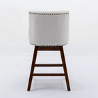 Counter Height Swivel Barstools, 26 H Seat Height Upholstered Bar Stools Set of 2, Fabric