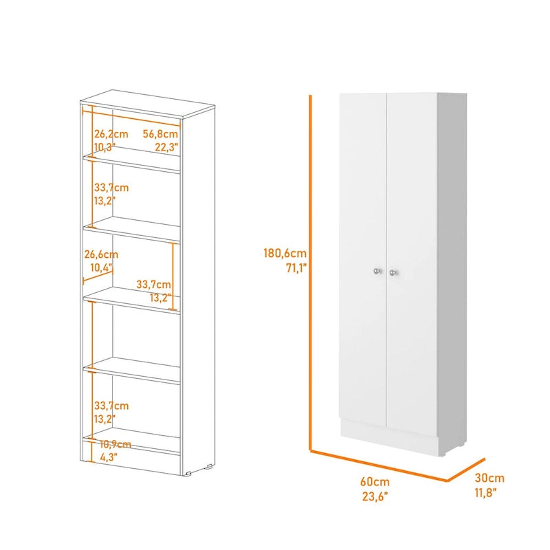 Storage Cabinet Pipestone, Double Door, White Finish,High quality and durable