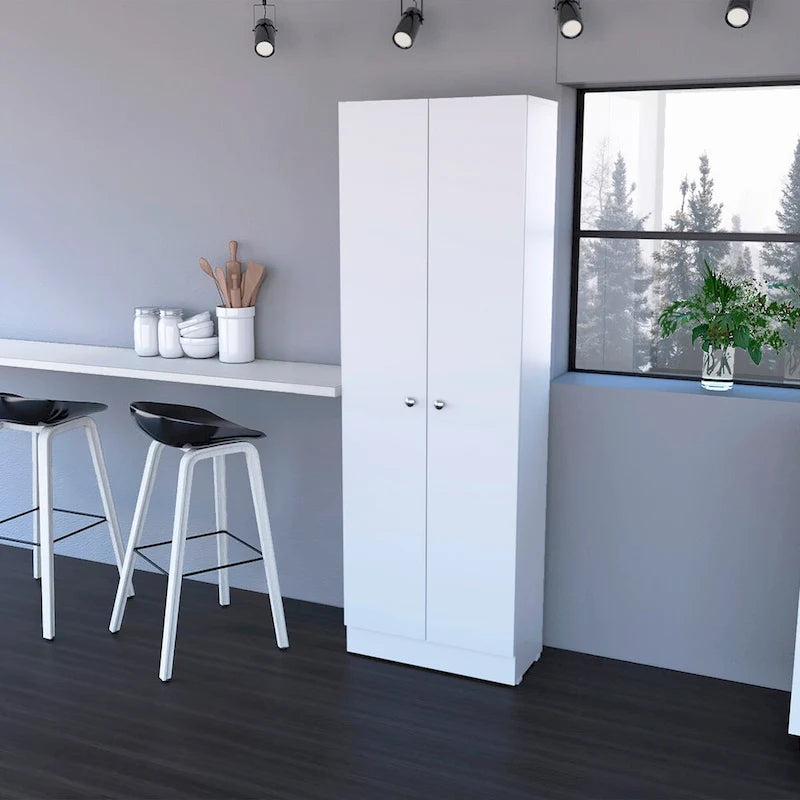 Storage Cabinet Pipestone, Double Door, White Finish,High quality and durable