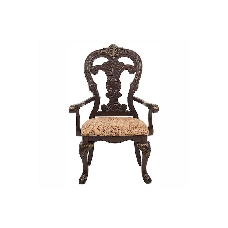 Shelby Cherry Traditional Fabric Oval Double Pedestal Dining Room Set