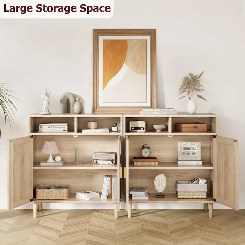 Eie Modern Rattan Buffet Cabinet - 62.9D x 15.7W x 36.2H