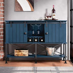 52 inch Wine Cabinet with Barn Door & Adjustable Shelves - 52 W x 38 D x 15.5 H