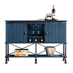 52 inch Wine Cabinet with Barn Door & Adjustable Shelves - 52 W x 38 D x 15.5 H