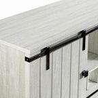 52 inch Wine Cabinet with Barn Door & Adjustable Shelves - 52 W x 38 D x 15.5 H