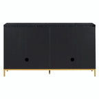 Contemporary Sideboard with Spacious Storage, Metal Handles