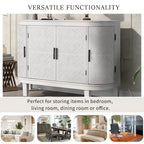Wood Accent Storage Cabinet Sideboard with 4 Doors