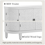 Wood Accent Storage Cabinet Sideboard with 4 Doors